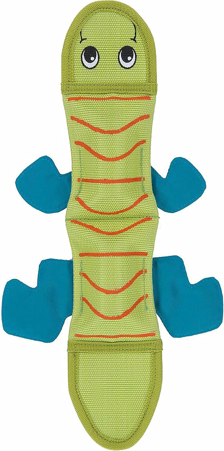 Outward Hound Fire Biterz Yellow Lizard Plush Firehose Material Interactive Dog Toy, Large - Image 14