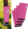 Warmwow fly boots for horses front view neon pink set of four mesh leggings