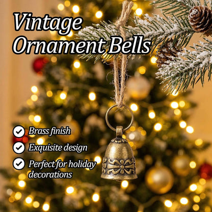 Authentic USA imported brass pet accessory bells set of two pieces on a clean background
