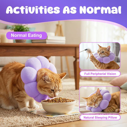 Lightweight purple flower shape pet cone collar for small dogs