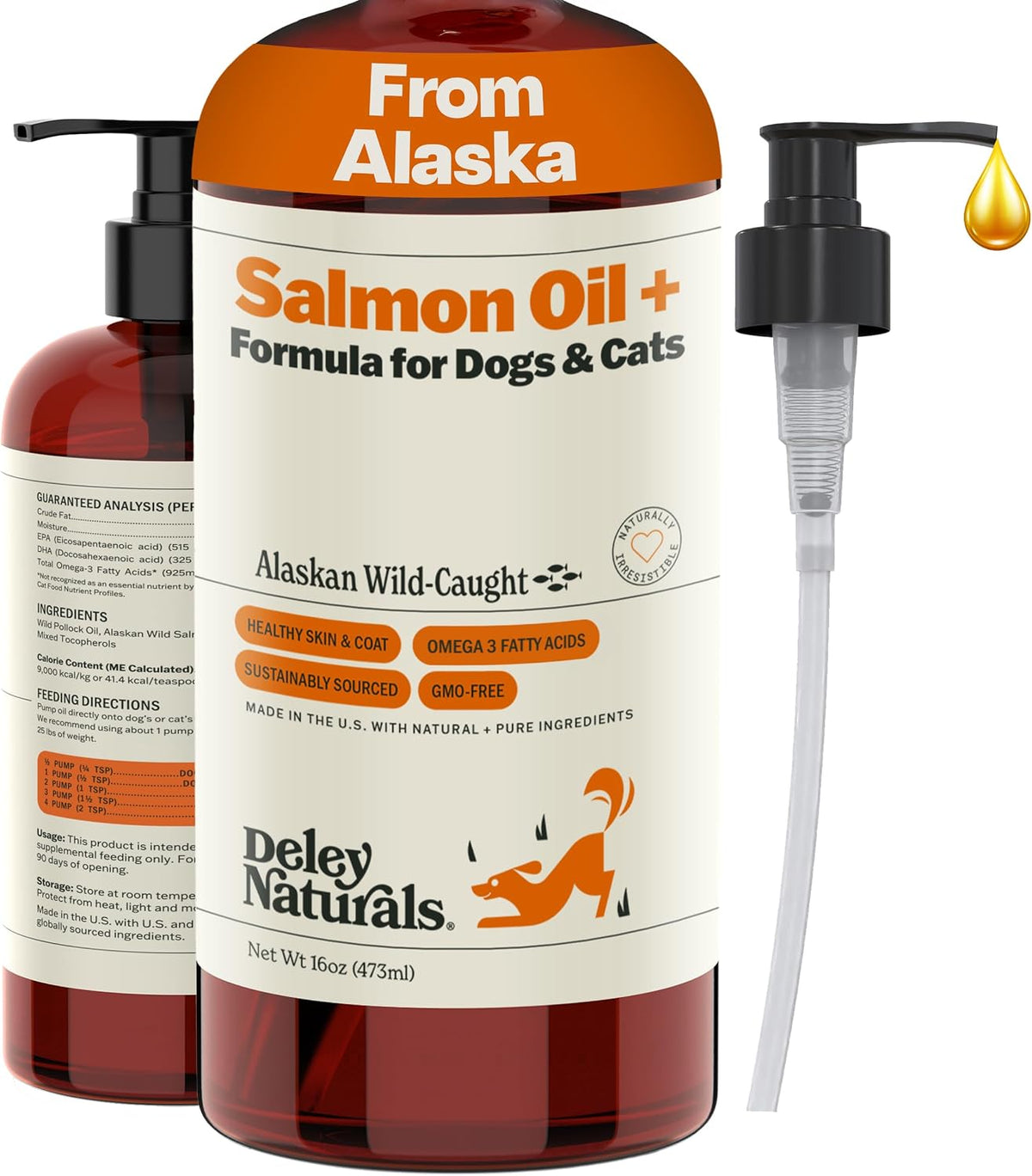 Deley Naturals Fish Oil for Dogs - Itch Relief for Dogs with Omega 3 6 9 for Skin, Joints, Heart and Brain Health - Icelandic Omega 3 Fish Oil for Dogs Skin Irritation - 32oz Omega Oil Made in USA - Image 11