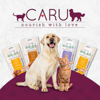 Back of Caru cat treat packaging with ingredient list