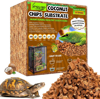 Legigo coconut chip substrate reptile bedding ten pounds compressed brick front view