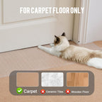 Uross carpet protector being trimmed with scissors