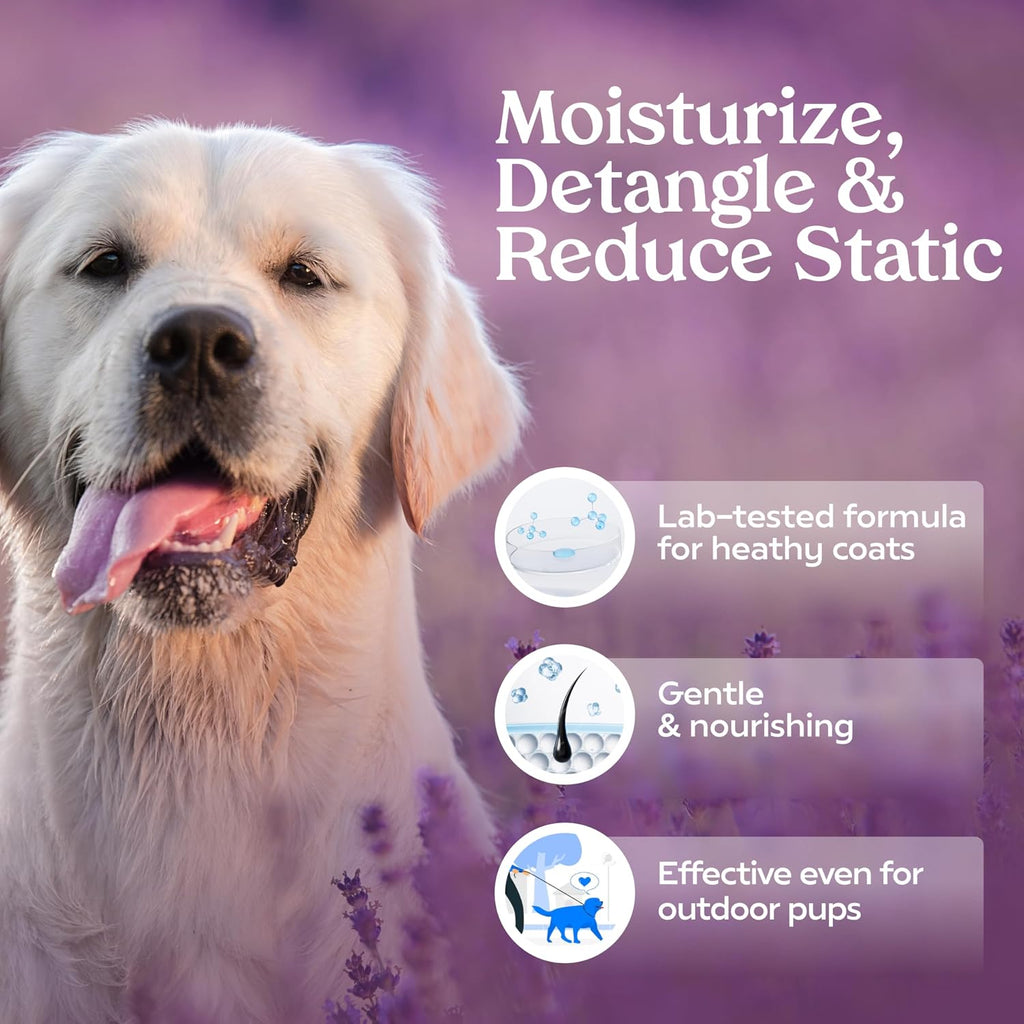 Paw Fume dog detangler spray and shedding shampoo kit for professional pet care.
