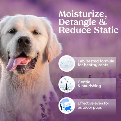 Paw Fume dog detangler spray and shedding shampoo kit for professional pet care.