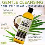 4Legger organic dog shampoo with aloe and lemongrass label
