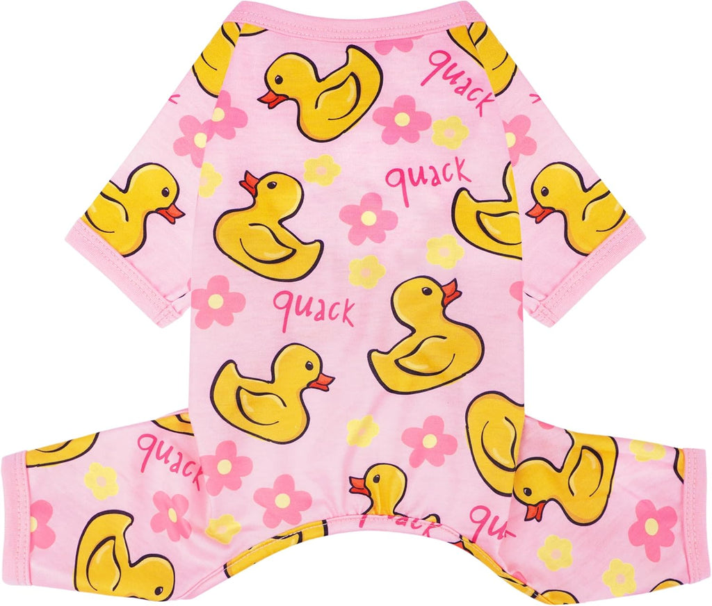 Side view of a small breed dog wearing viunimo summer pet pjs
