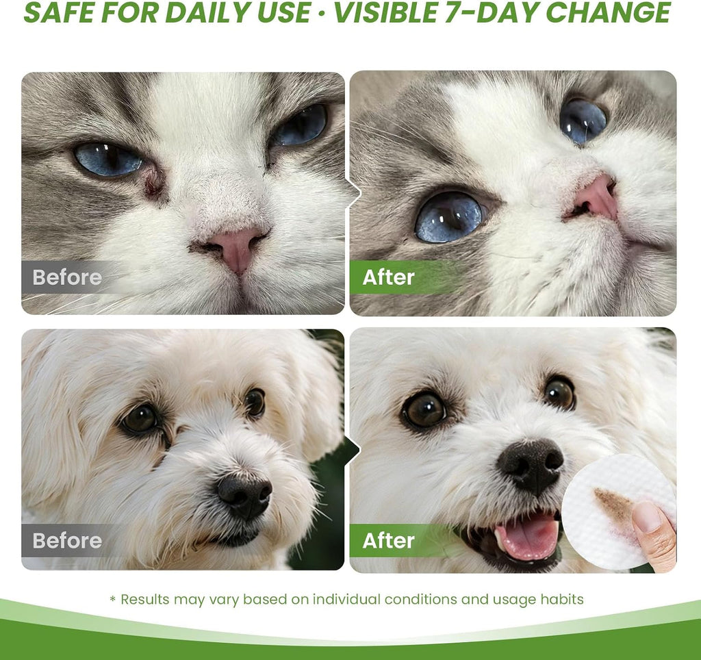 Thick pearl cotton pet facial grooming wipes for wrinkles and folds