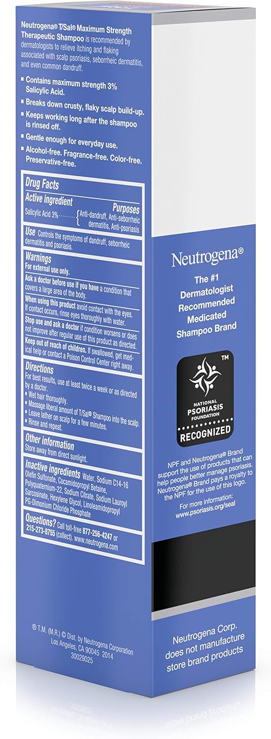 Neutrogena T/Sal Therapeutic Shampoo, Scalp Build-Up Control 4.5 oz, 130 fl oz - Image 8