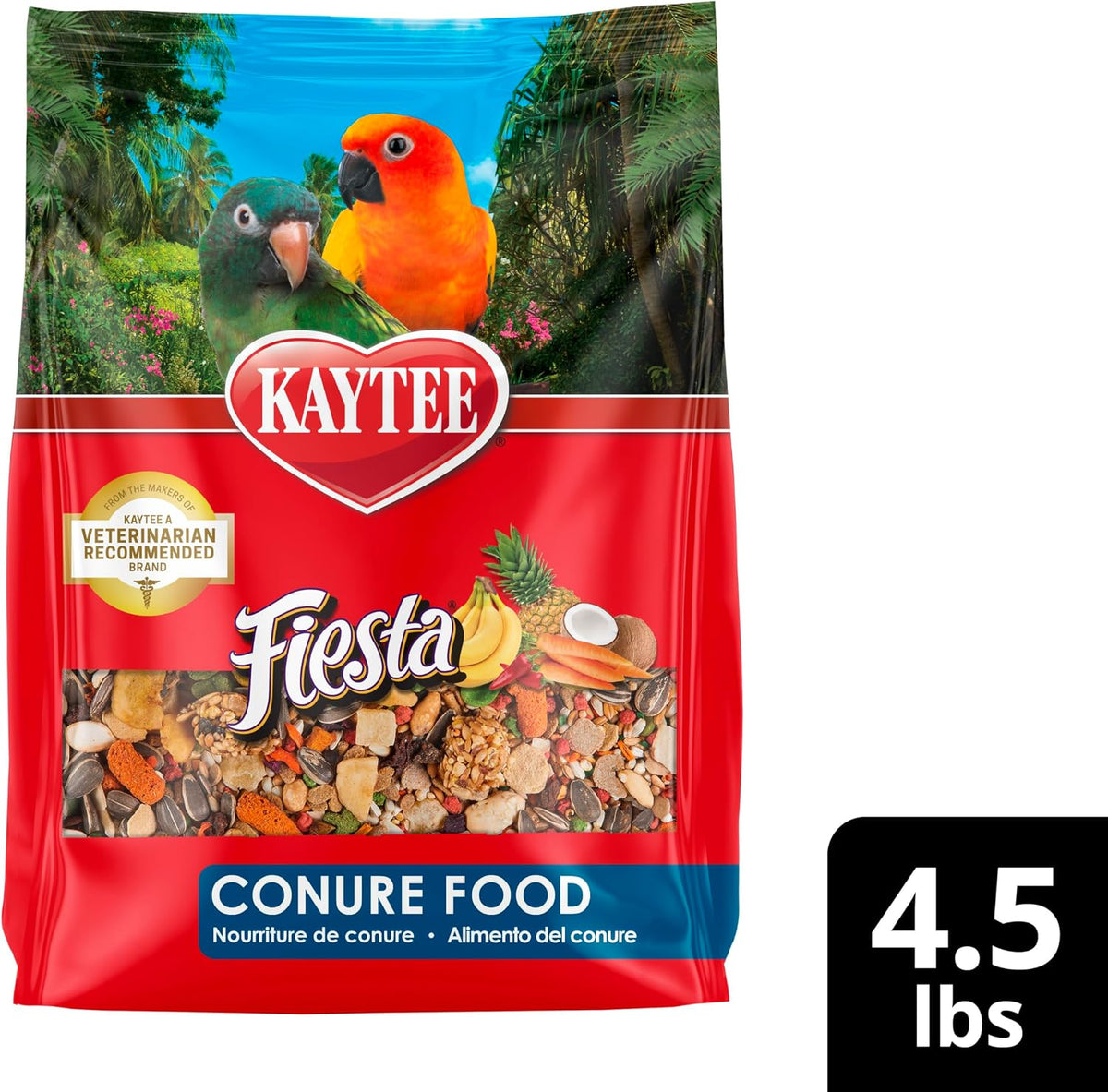 Kaytee Fiesta Conure Food, Nutritious and Fun Blend, Supports Skin, Feather, Digestion, Brain and Heart Health, 4.5 pounds - Image 12