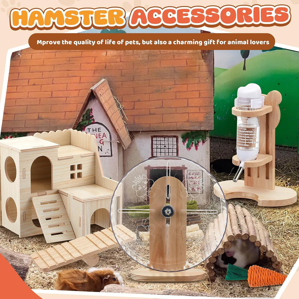 Sonwyoung pet interactive play set components showing natural safe wood materials.