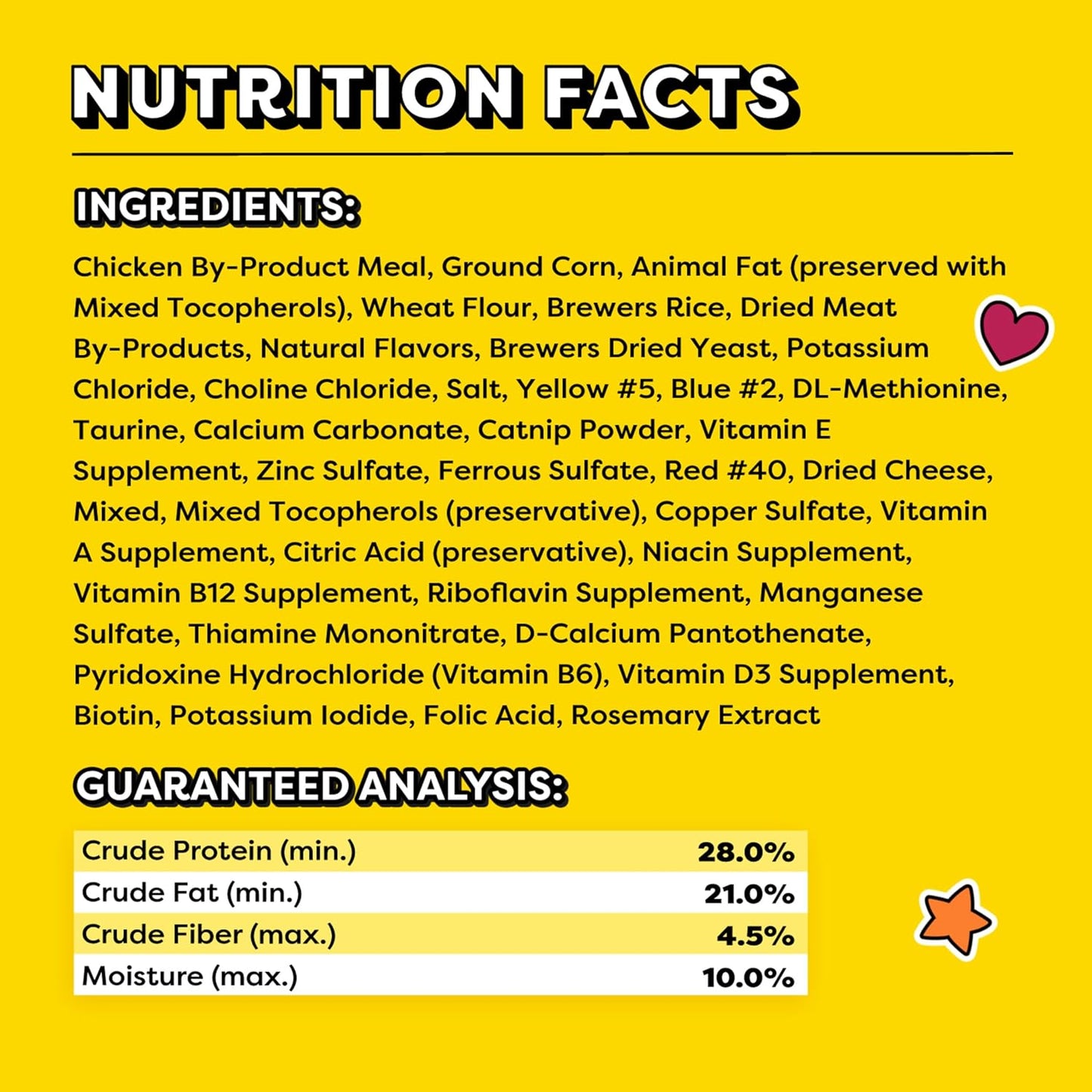 Nutritionally complete catnip fever flavor pet snacks label view