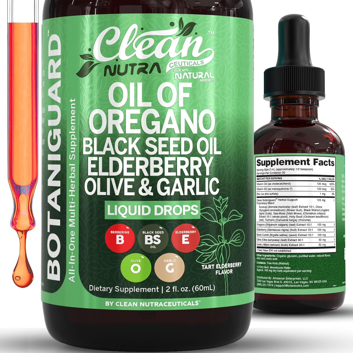 Clean Nutraceuticals Botaniguard liquid immune support supplement front view