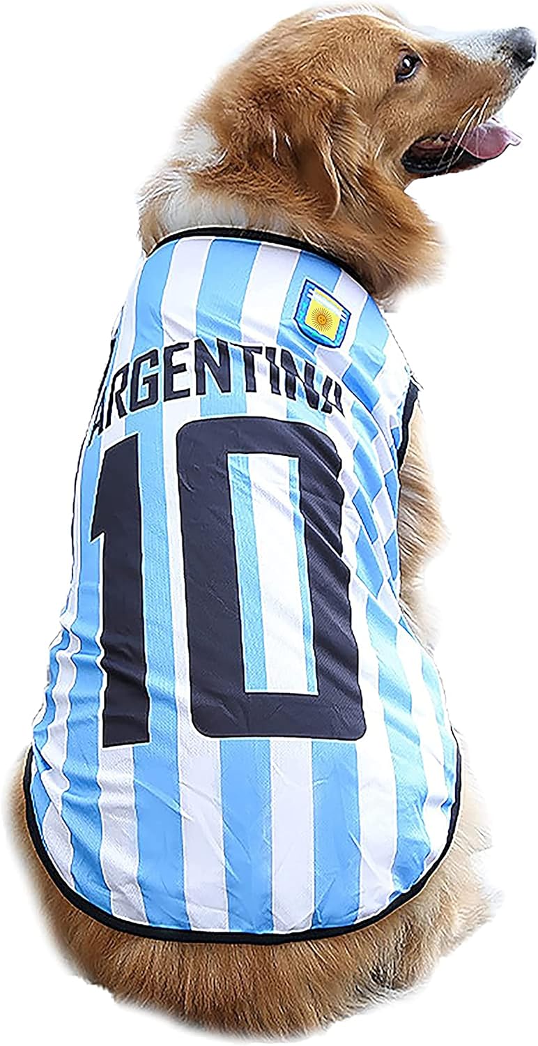 GabeFish Dog World Cup T Shirt Pets Football Jersey Sports Soccer National Team Vest Cat Summer Cool Clothes Apparel Blue Small - Image 10
