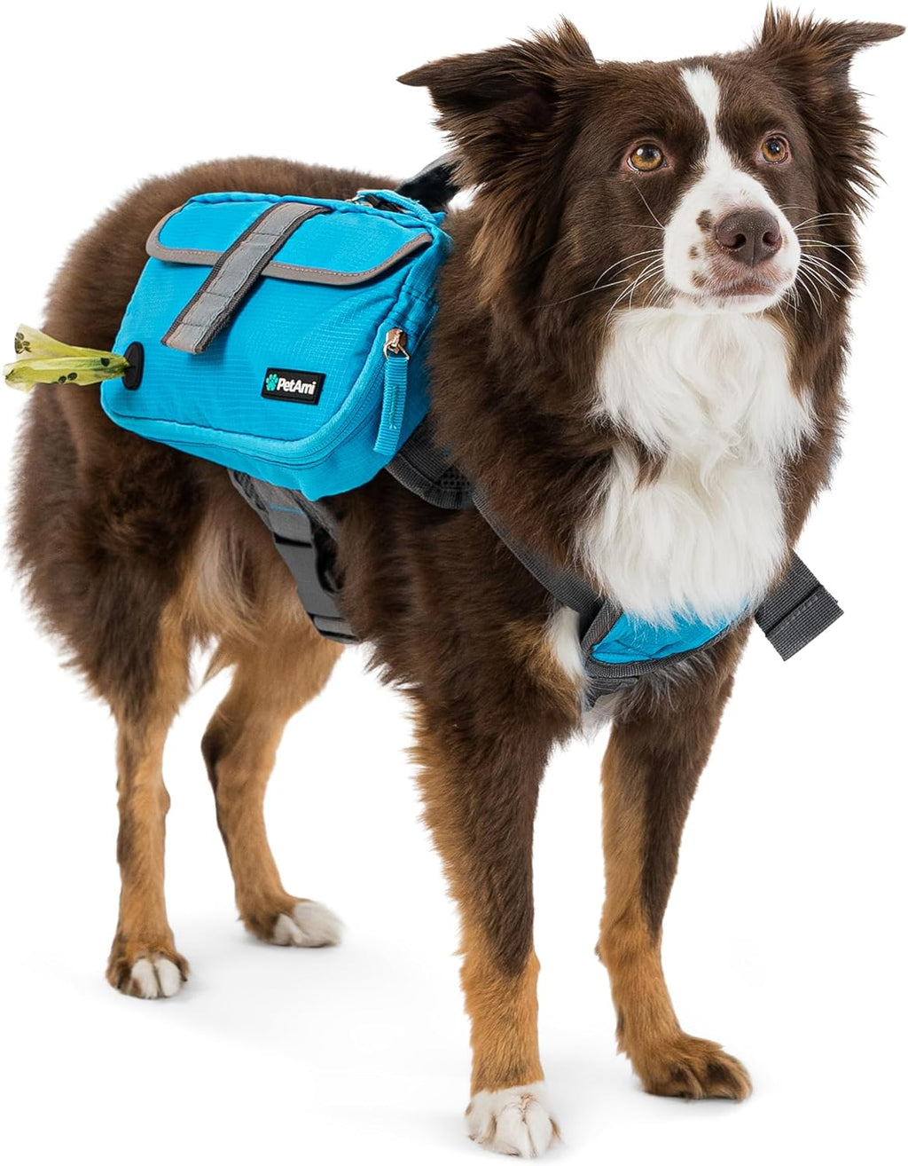 PetAmi dog hiking pack showing expandable side compartments