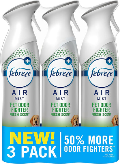 Febreze Air Mist Air Freshener Spray, Odor-Fighting Room Spray, Air Fresheners for Home and Bathroom and Kitchen, Aerosol Can, HD Pet Odor Fighter Scent, 8.8oz (Pack of 3) - Image 9