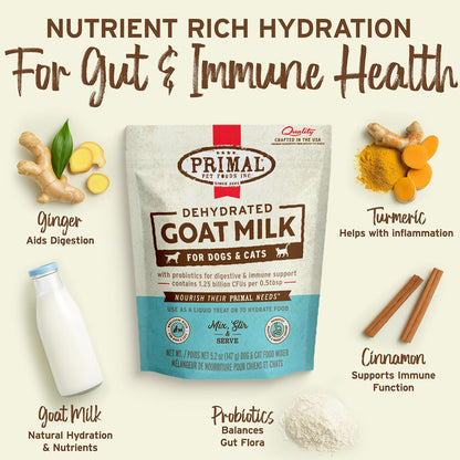 Primal pet food goat milk powder pack of two pouches