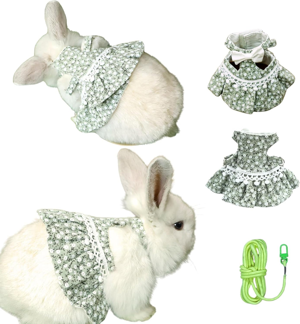 SMOLKITH Rabbit Clothes - Bunny Adjustable Pink Checkered Dress with Leash, Small Animal Apparel for Walking - Fits Guinea Pigs, Chinchillas, Meerkats, Prairie Dogs, Pet Rats and More - Image 14