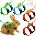 Tondiamo adjustable bunny rabbit harness and leash set front view with fruit decorations