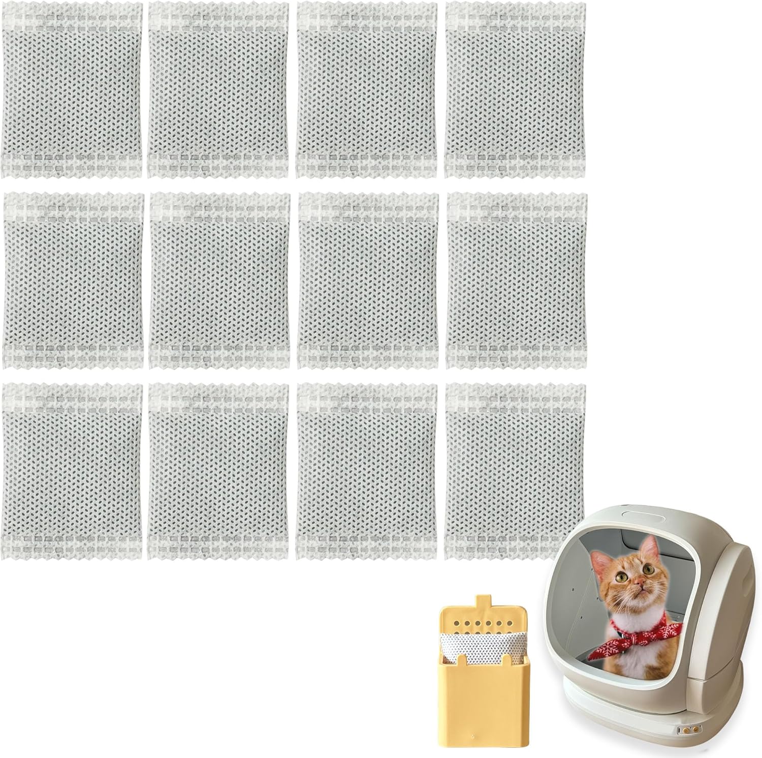 TeurWone activated charcoal filter refills front view for automatic litter box
