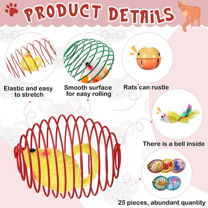 Jecery caged mouse and bell cat toy top angle indoor play kit.