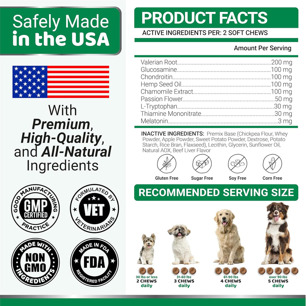 Yuma's natural dog calming supplements close up view