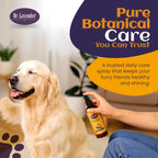 Curaseb pet natural care spray back label with organic ingredients listed