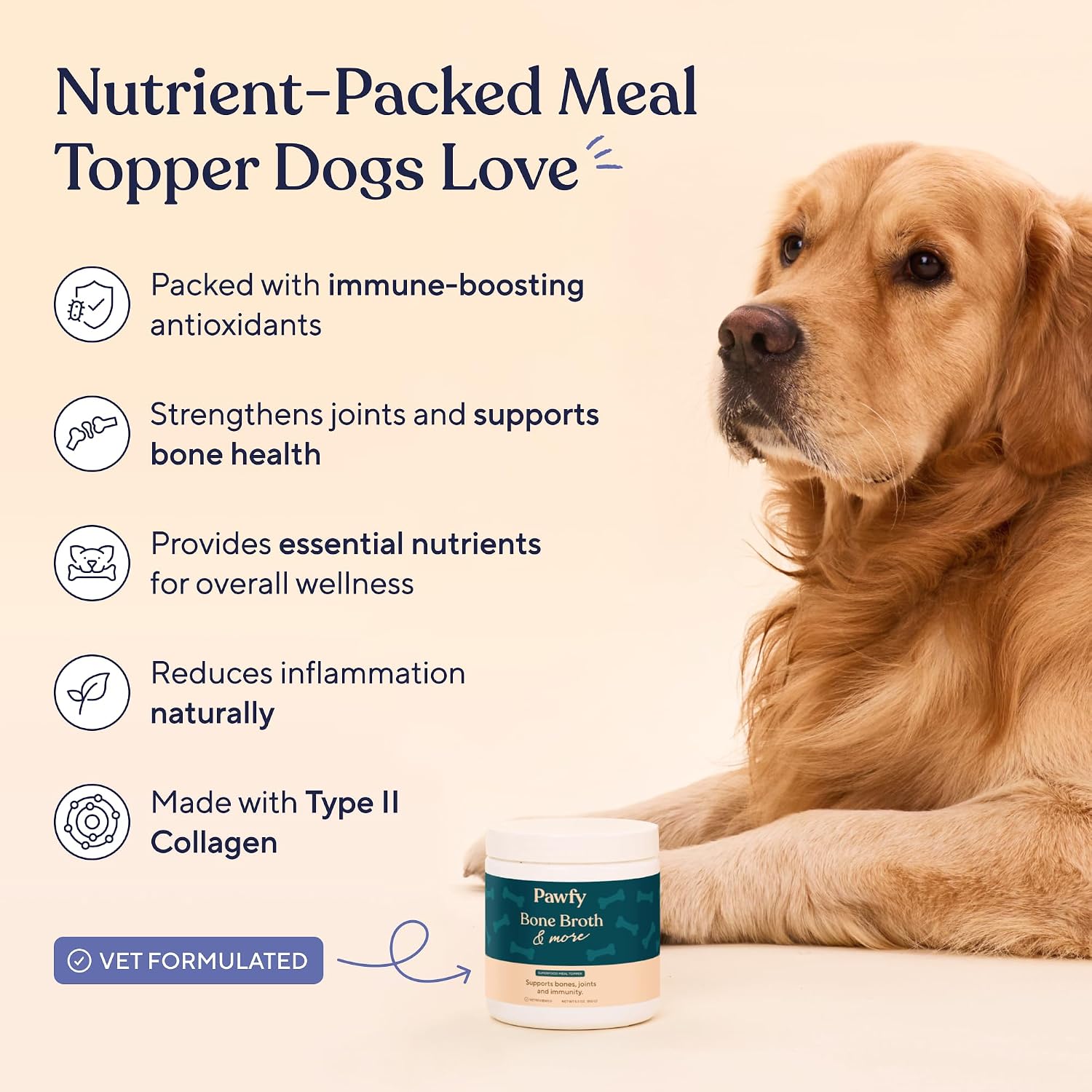 Pawfy dog gravy topper powder with collagen for joint health