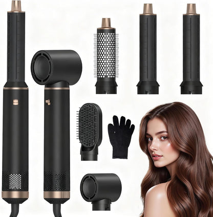 LNSTN 5 in 1 blow dryer brush front view showcasing ionic hot air styler base unit