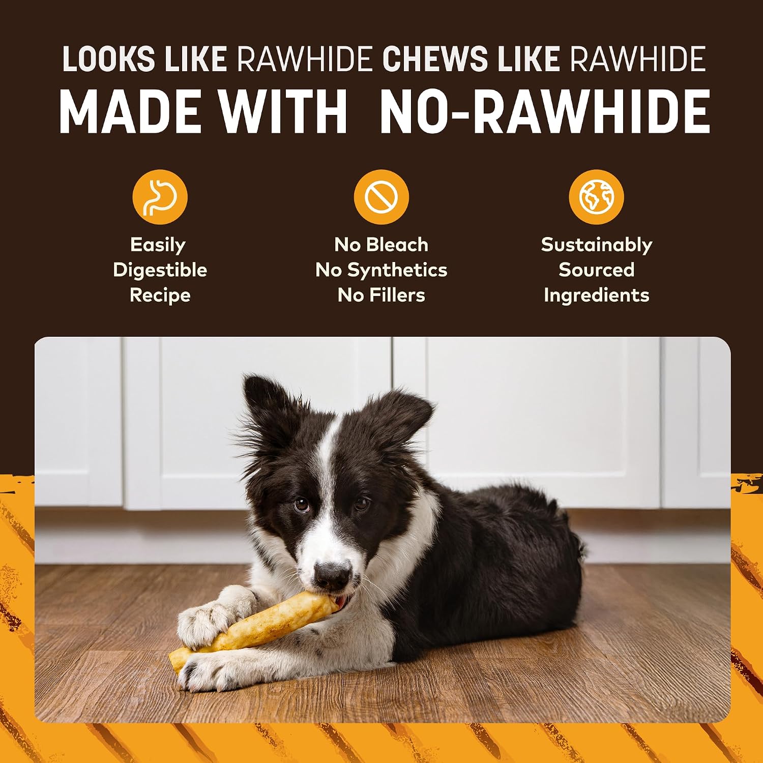 Earth Animal No-Hide dental health dog chews 3 pack