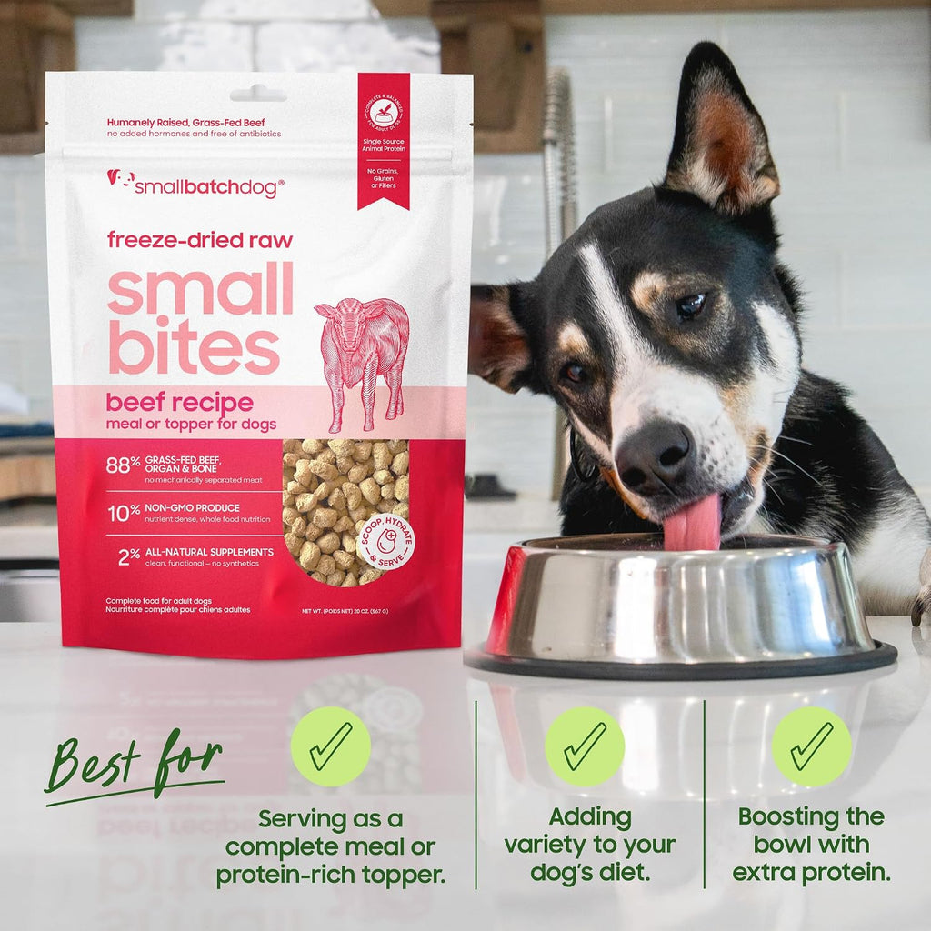 Smallbatch dog food ingredients and organic produce