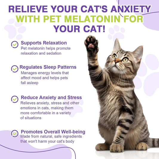Eduzebra Melatonin for Cats packaging showing clear dosage instructions by weight
