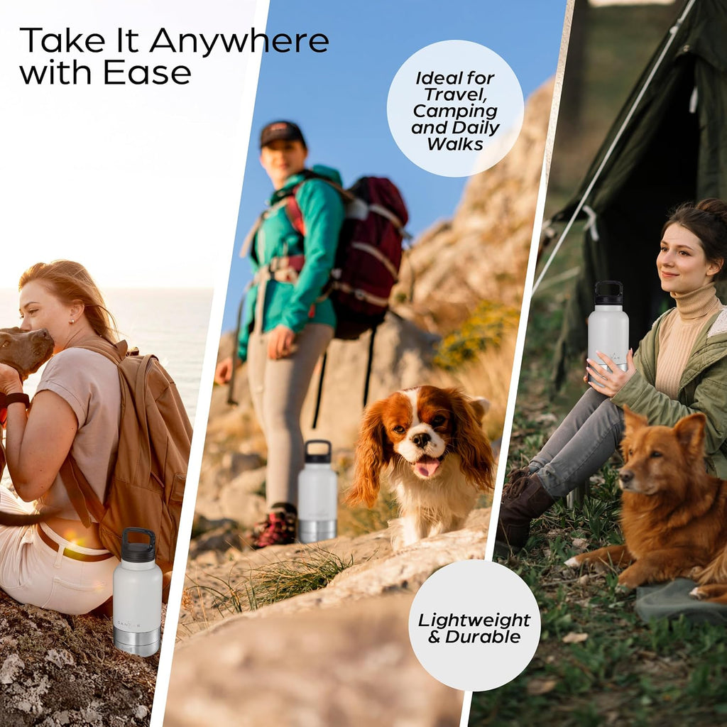 CANYAS dog travel hydration bottle with built in carrying handle