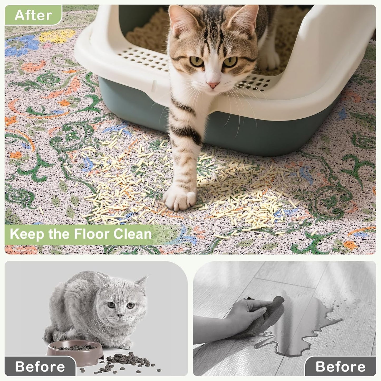 Bienbee premium PVC loop pet mat capturing stray litter granules