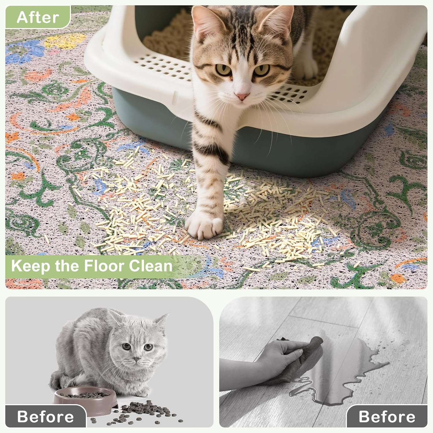 Bienbee premium PVC loop pet mat capturing stray litter granules