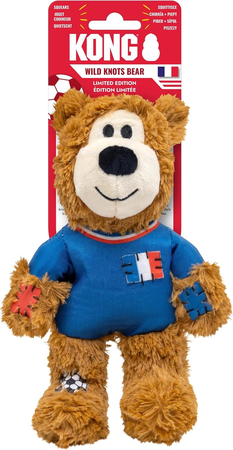 KONG Wild Knots Bear Soccer Player Dog Toy - USA - National Team Jersey Inspired - International Tournament Edition - Plush Rope Toy with Squeaker, Medium/Large - Image 13