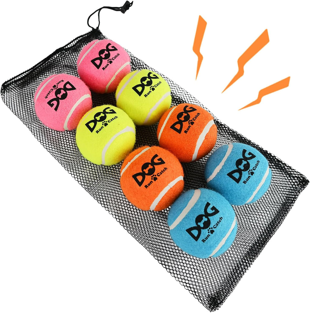 INSUM Tennis Balls for Dogs - 12 Pack 2.5'' Durable Non-Toxic Outdoor Dog Toys Balls with Mesh Bag, SGS Certified, Colorful Fetch Toys, Medium Large Breeds (Non Squeaky) - Image 10