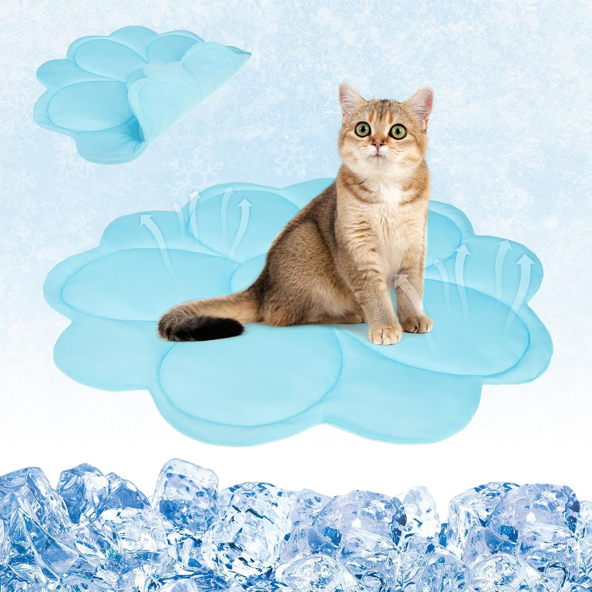 KOOLTAIL Cat Cooling Mat, Upgraded Two Sided Cooling Pad for Dogs Cats Puppy, Soft Summer Pet Sleeping Blanket Kennel to Keeping Cool, Washable Dog Mats for Crate Sofa Bed Outdoor Indoor, Leaf Shaped - Image 11