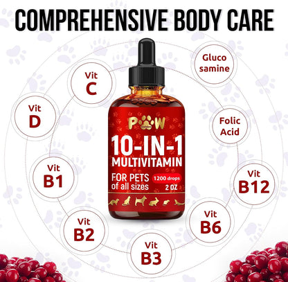 Golden Paw pet multivitamin dropper for easy administration