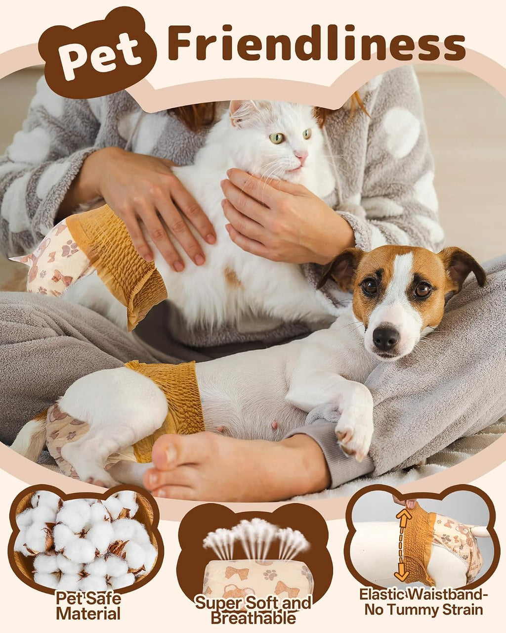 Dono authentic USA imported pet hygiene diapers for elderly dogs on display