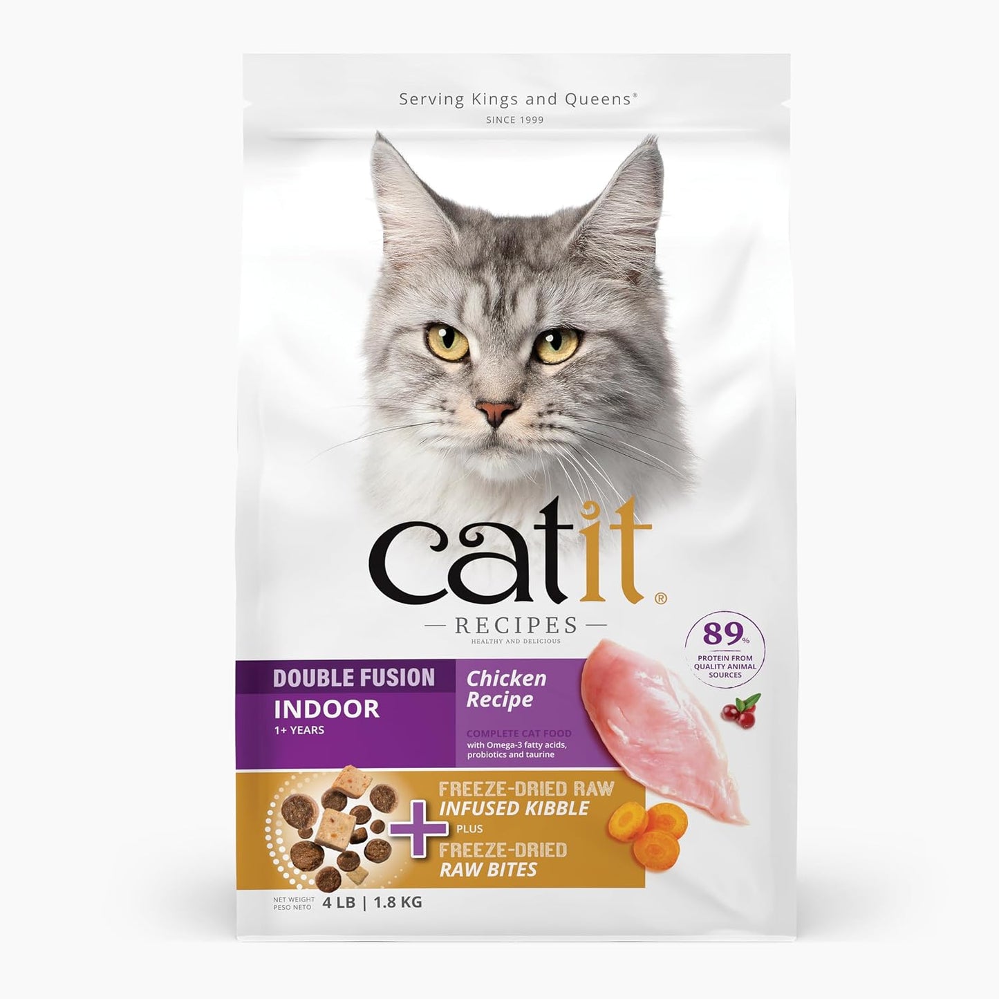 Catit Recipes Double Fusion Adult Cat Food - Chicken Recipe, High-Protein, Freeze-Dried Raw Toppings, No by-Products, Minimally Processed for Optimal Nutrition, 4 lb - Image 12