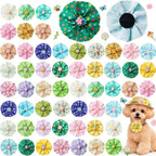 Huhumy 50 Pcs Summer Collar Bows for Dogs Hawaiian Bow Ties Flowers Charms Attachment for Small Medium Large Dogs Cats Collar Accessories Summer Party Costumes - Image 15