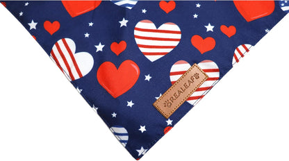 Realeaf triangle pet scarf pack of two spread flat demonstrating reversible design