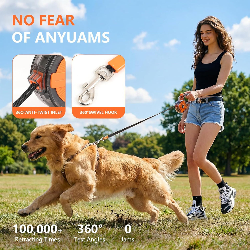 Ergonomic anti-slip handle of XlyCrtve retractable dog leash