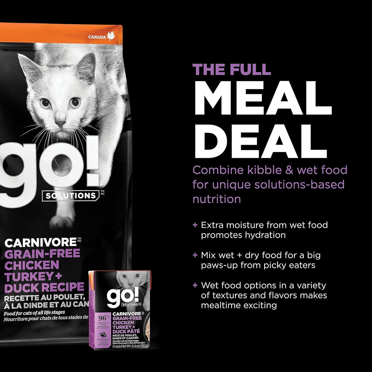 Authentic USA imported Go Solutions Carnivore formula featuring cranberry for urinary tract care