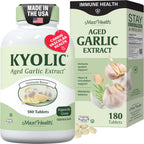 Maxi Health Kyolic Organic Aged Garlic Extract 180 tablets front view premium wellness supplement