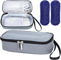 Isusser Breastmilk Cooler Bag with ice packs front view grey