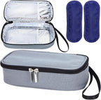 Isusser Breastmilk Cooler Bag with ice packs front view grey