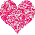 EHOPE fake sprinkles front view showing pink heart polymer clay slices.